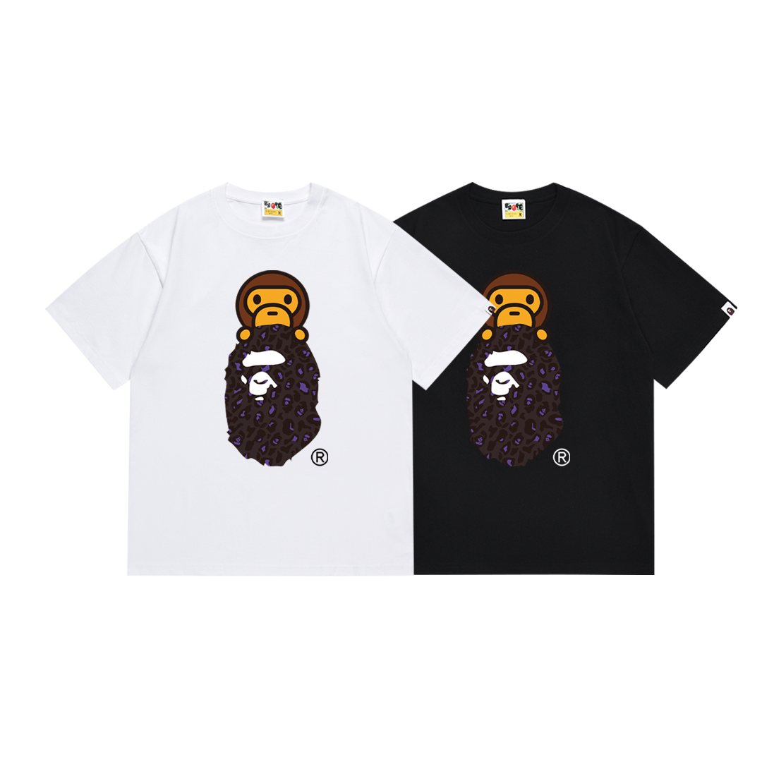 BAPE Purple Leopard Ape Graphic T-Shirt ¡ª comparison