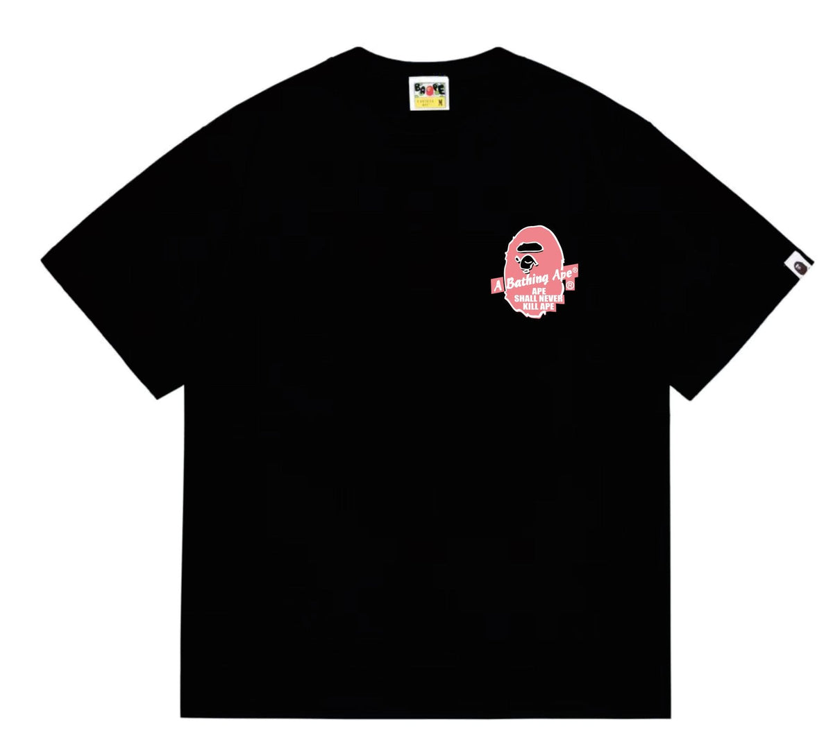BAPE Pink Accent Ape Circle Graphic T-Shirt ¡ª front