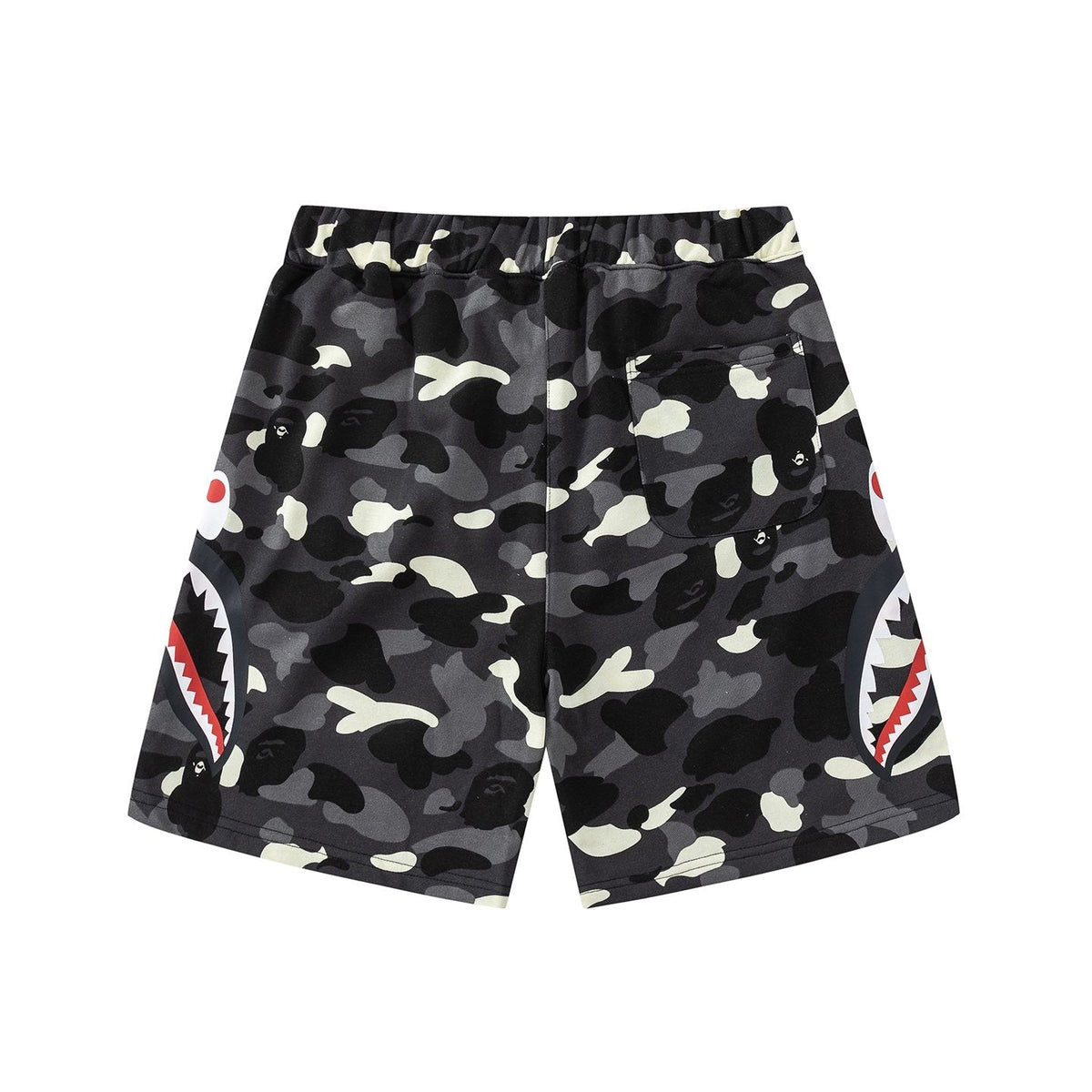 BAPE Shark Mouth Camouflage Shorts ¡ª front